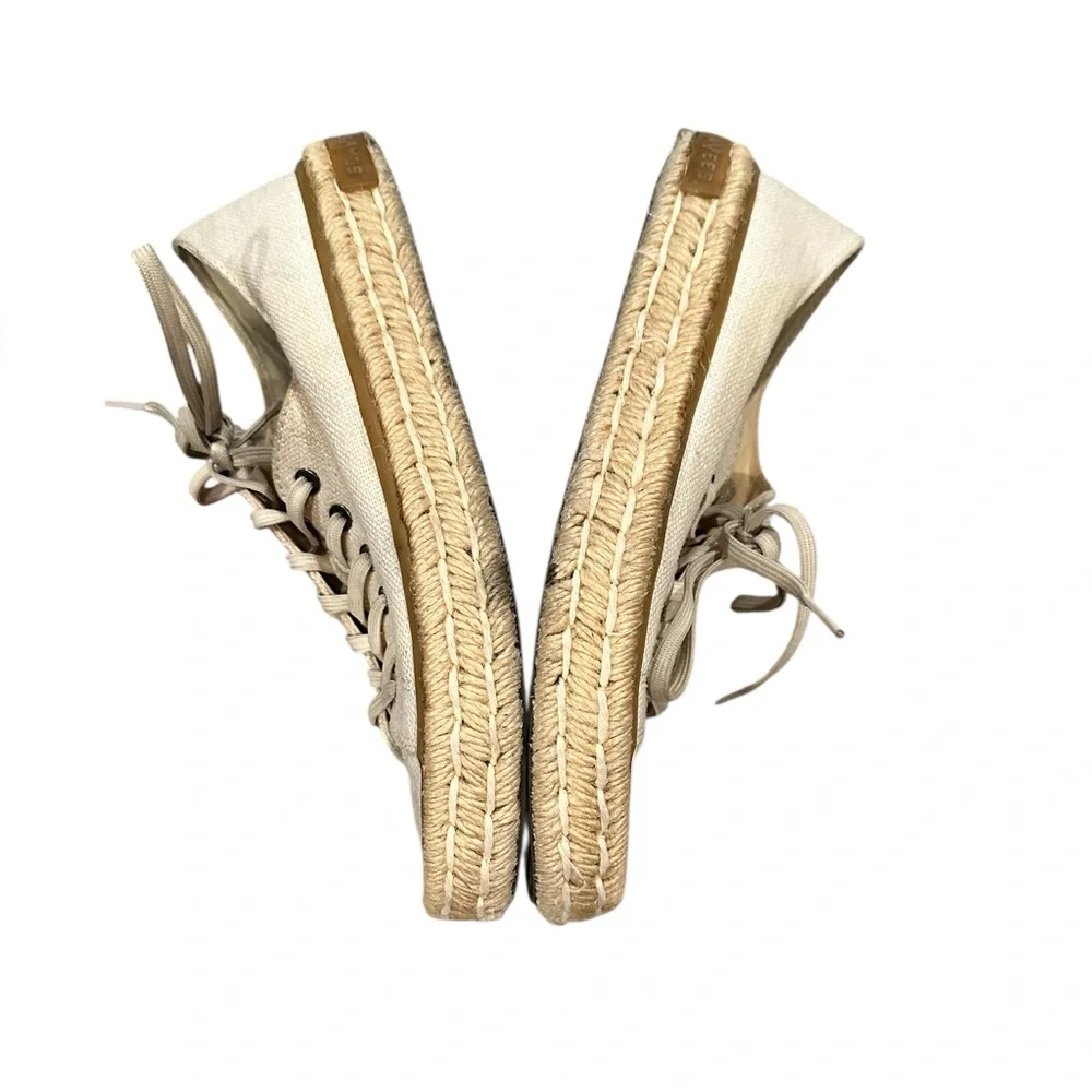 SeaVees Lace-up Coronado Natural Slub Linen Cream Espadrille Casual Sneakers 8